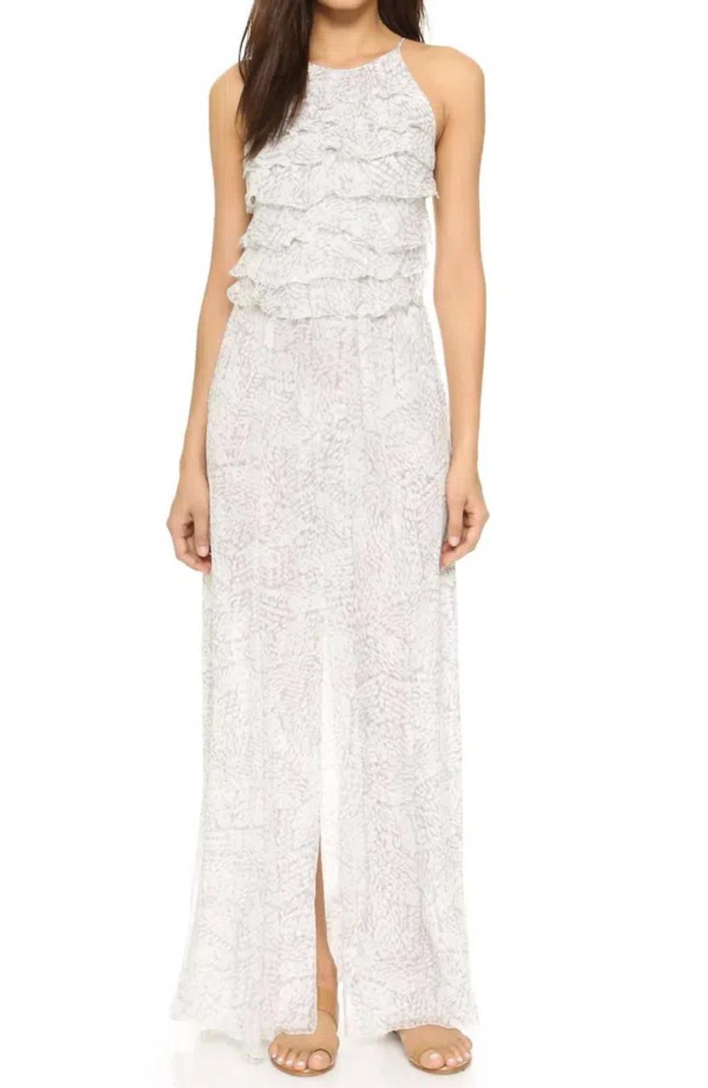 L AGENCE Adriana Ruffle Maxi Dress In Beige Product Image