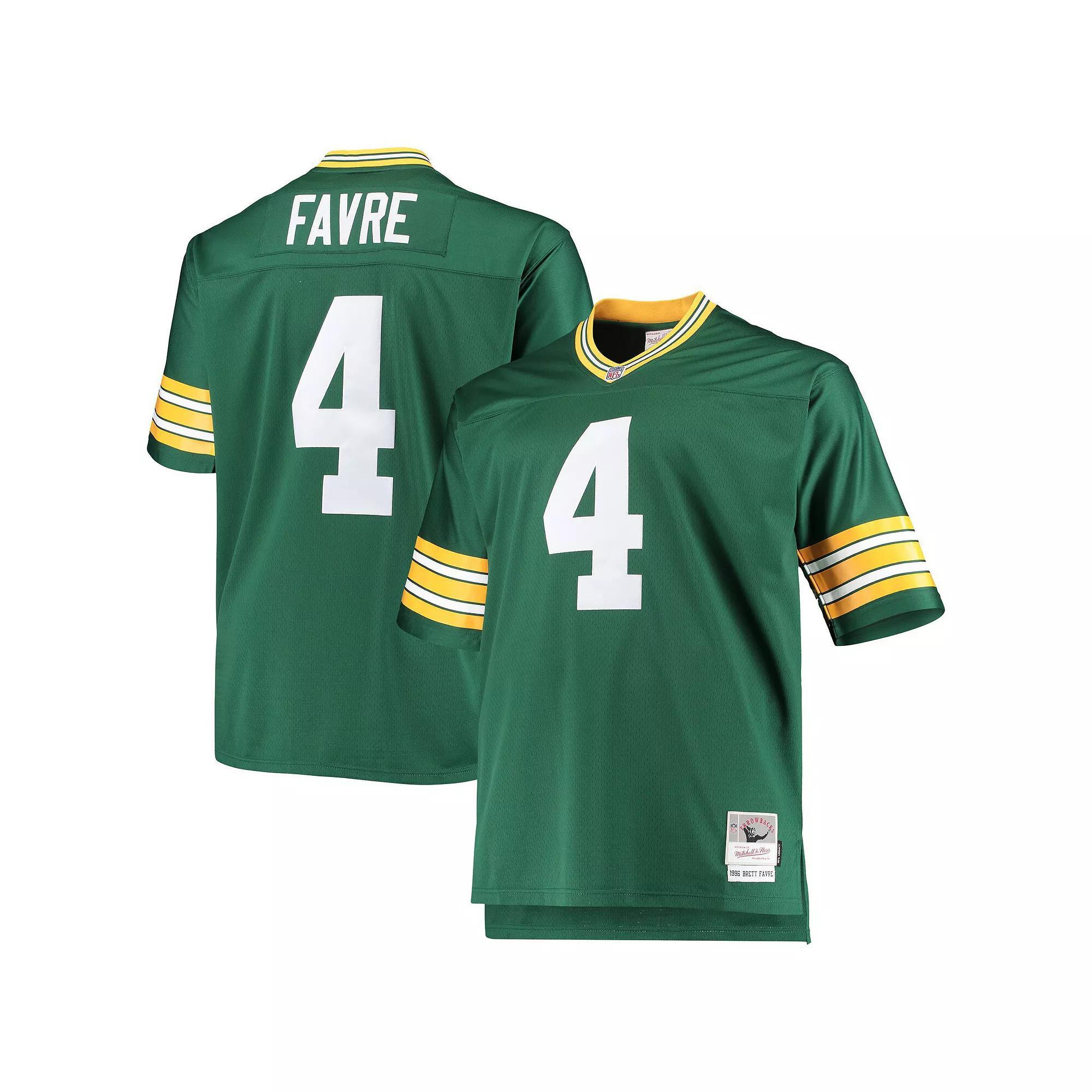 Men's Mitchell & Ness Brett Favre Green Green Bay Packers Big & Tall 1996 Retired Player Replica Jersey, Size: 6XB Product Image