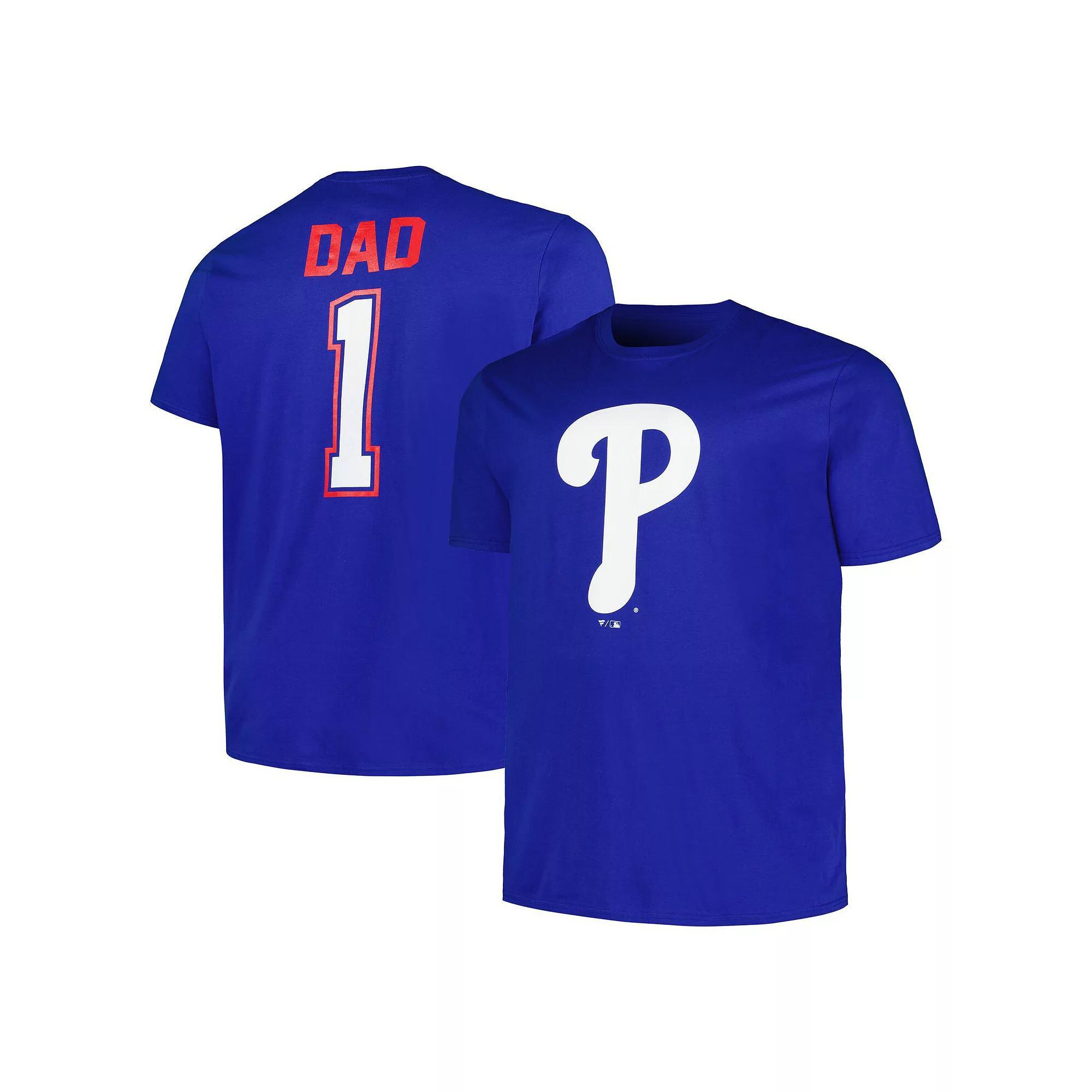 Men's Profile Royal Philadelphia Phillies Big & Tall #1 Dad T-Shirt, Size: 4XLT, Blue Product Image