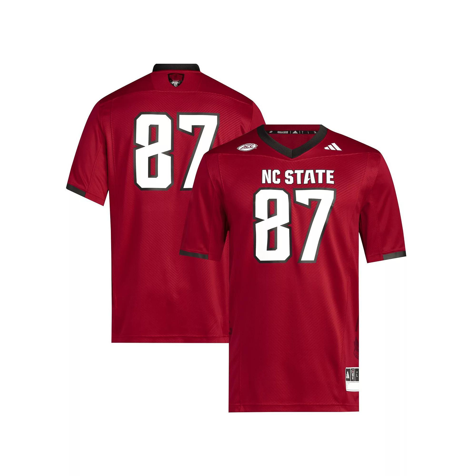 Men's adidas #87 Red NC State Wolfpack Premier Jersey, Size: Medium, Nst Red Product Image
