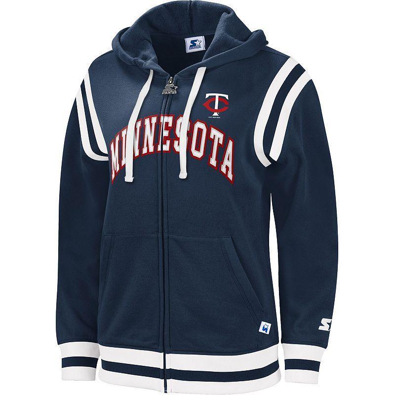 Women's Starter Navy Minnesota Twins Vintage Full-Zip Hoodie, Size: Small, Blue Product Image