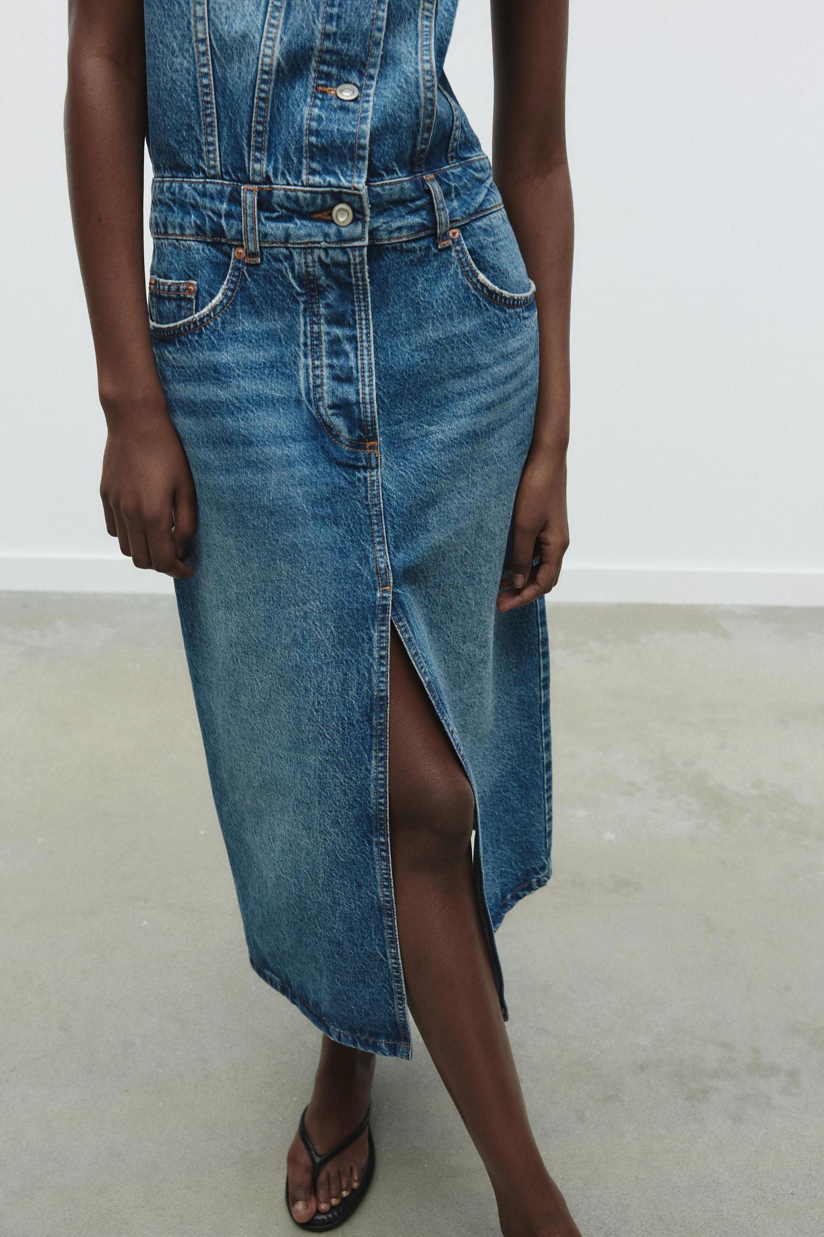 Z1975 SLEEVELESS DENIM MIDI DRESS Product Image