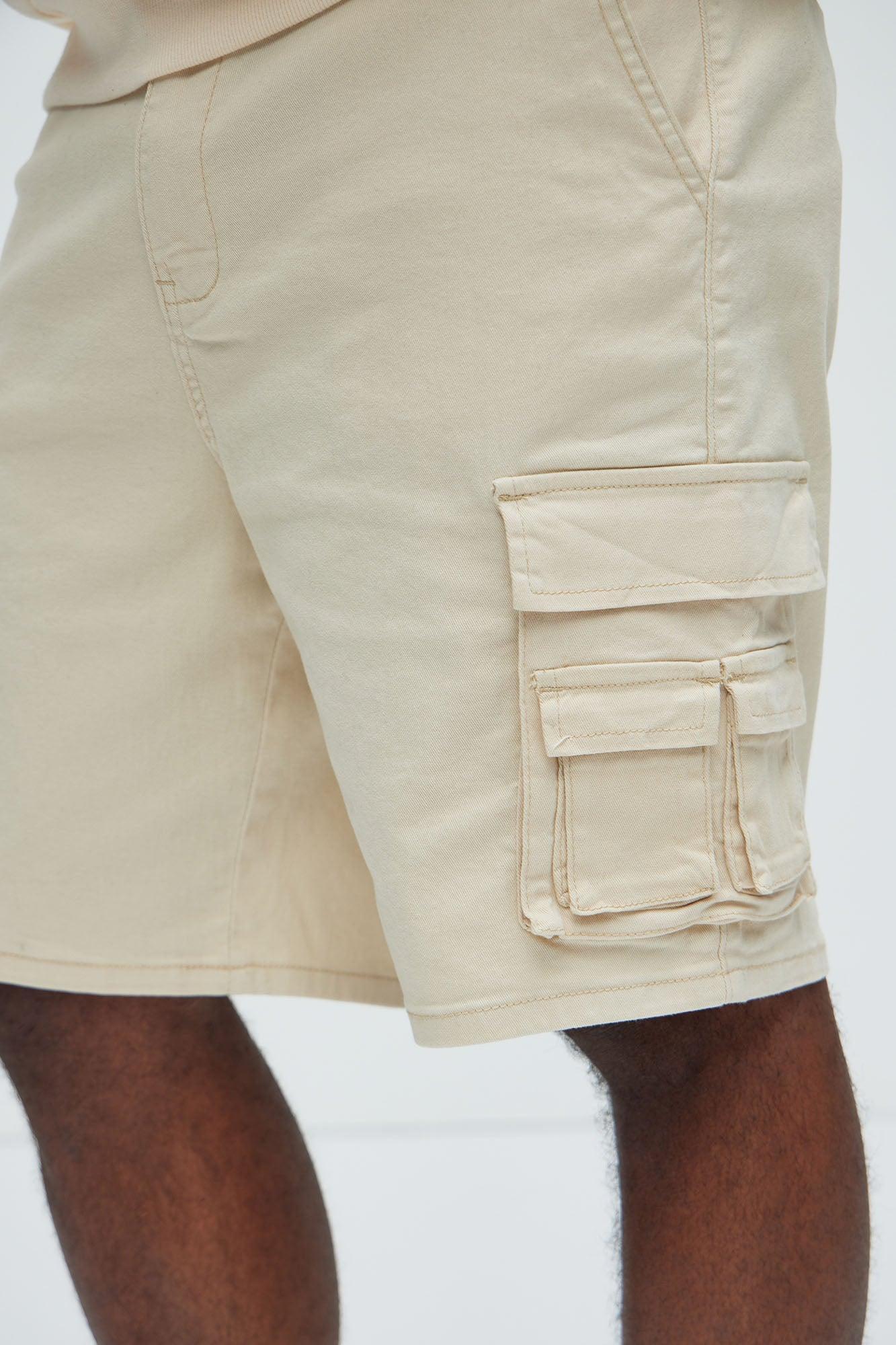 Landon Relaxed Cargo Shorts - Cream Product Image