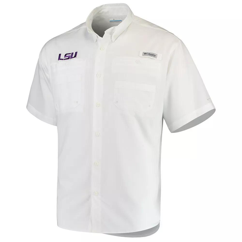 Men's Columbia White LSU Tigers PFG Tamiami Shirt, Size: XL Product Image