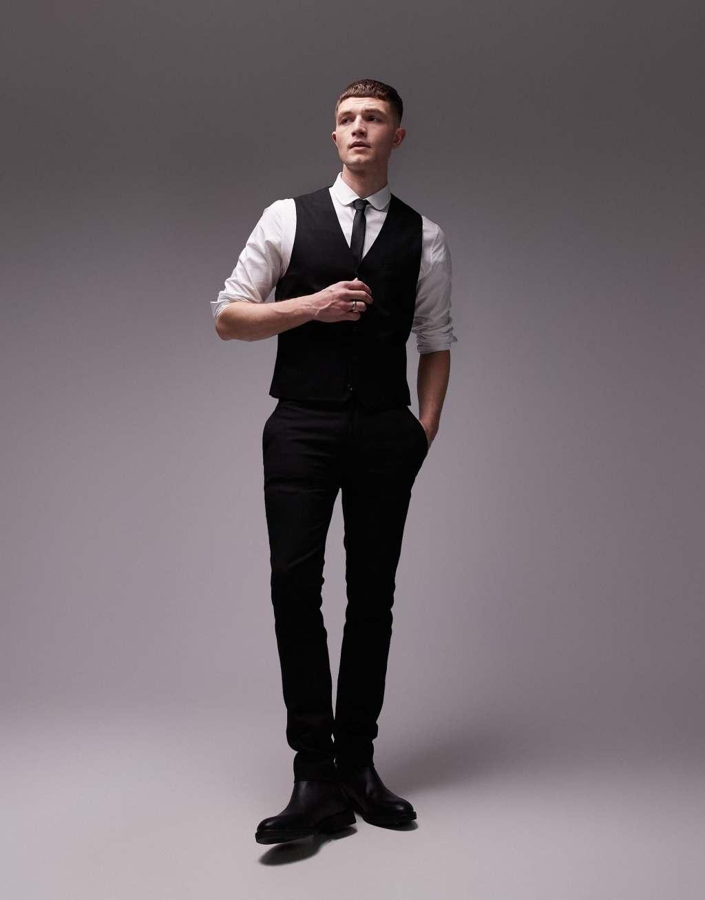 Topman textured suit vest Product Image