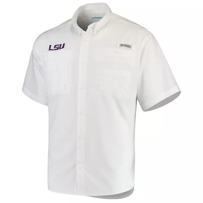 Men's Columbia White LSU Tigers PFG Tamiami Shirt, Size: XL Product Image