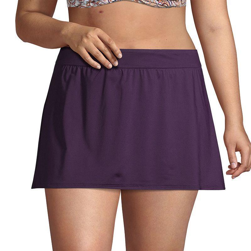 Plus Size Lands End UPF 50 Tummy Slimmer Swim Skirt, Womens Fresh Green Product Image