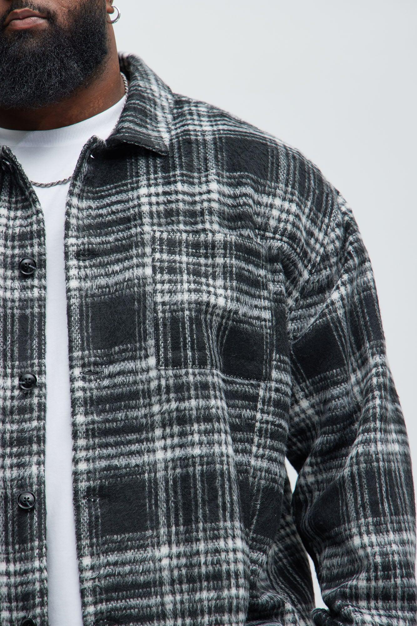 Agua Plaid Shacket - Black/White Product Image