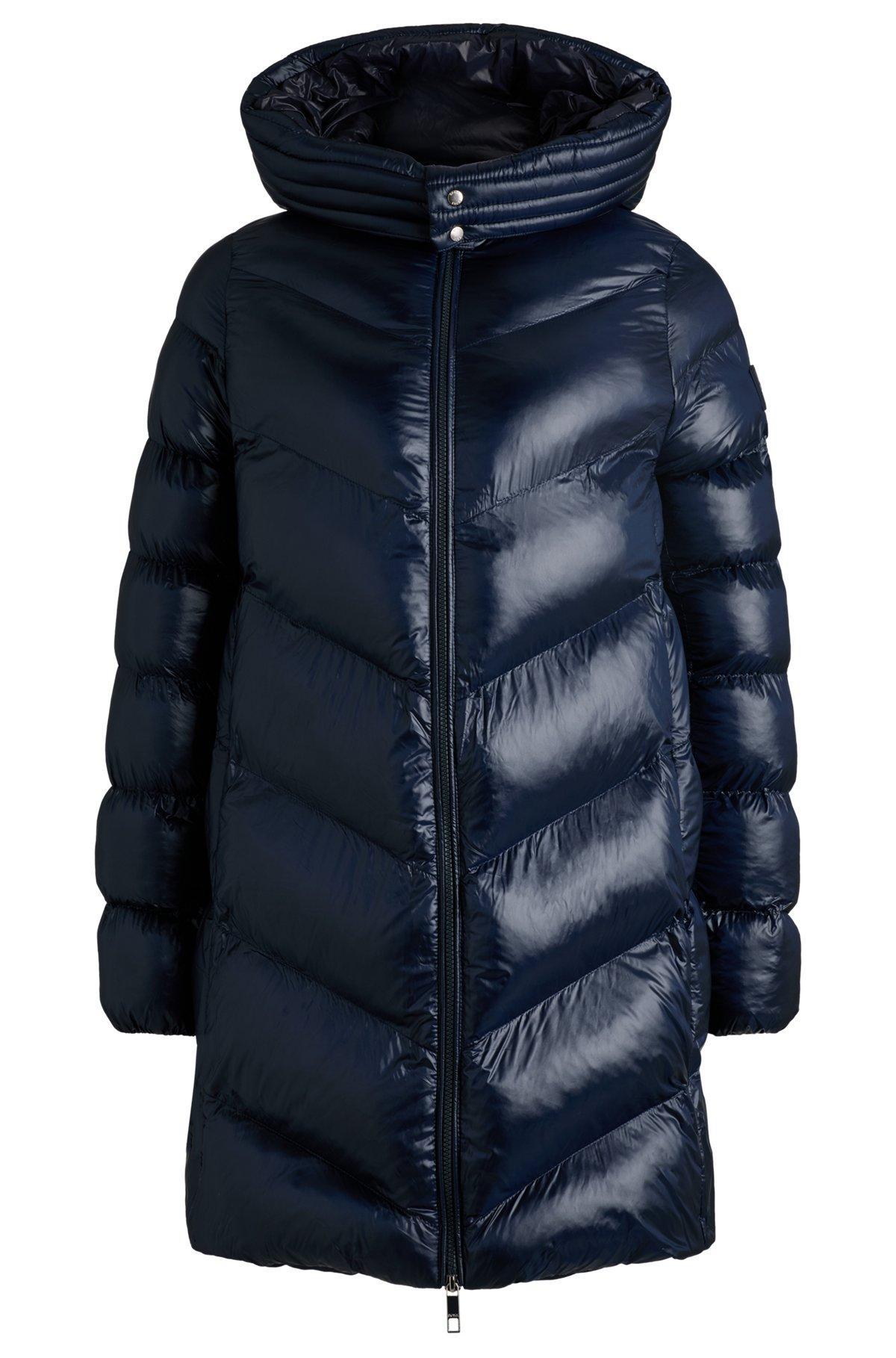 Water-repellent padded parka jacket with polished trims Product Image