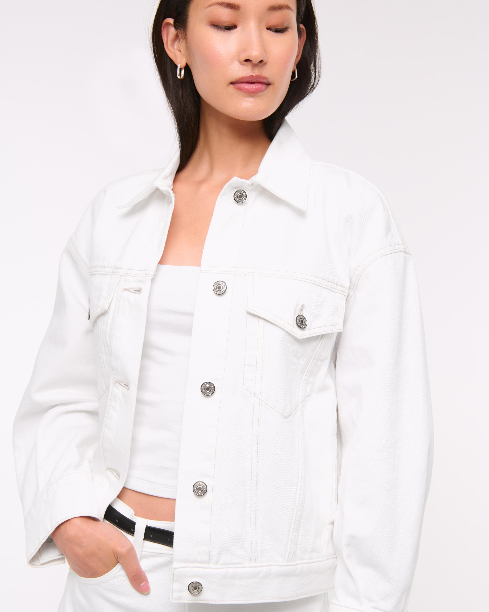 Oversized Distressed Denim Trucker Jacket Product Image