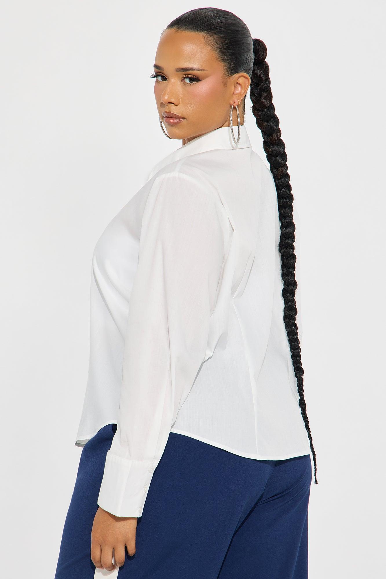 Lily Poplin Shirt - White Product Image