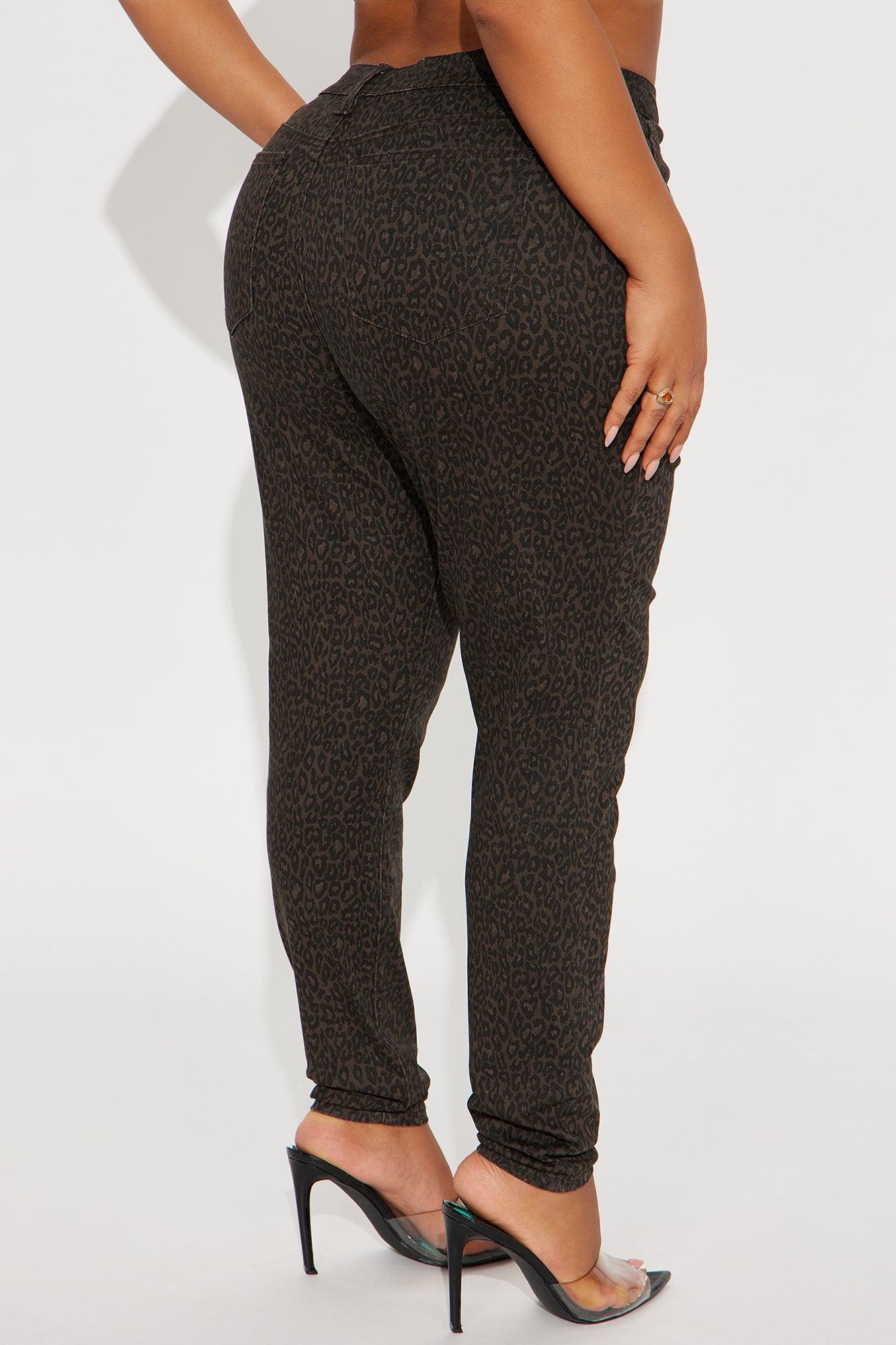 Skinny Uniform Leopard Pants - Chocolate/Combo Product Image
