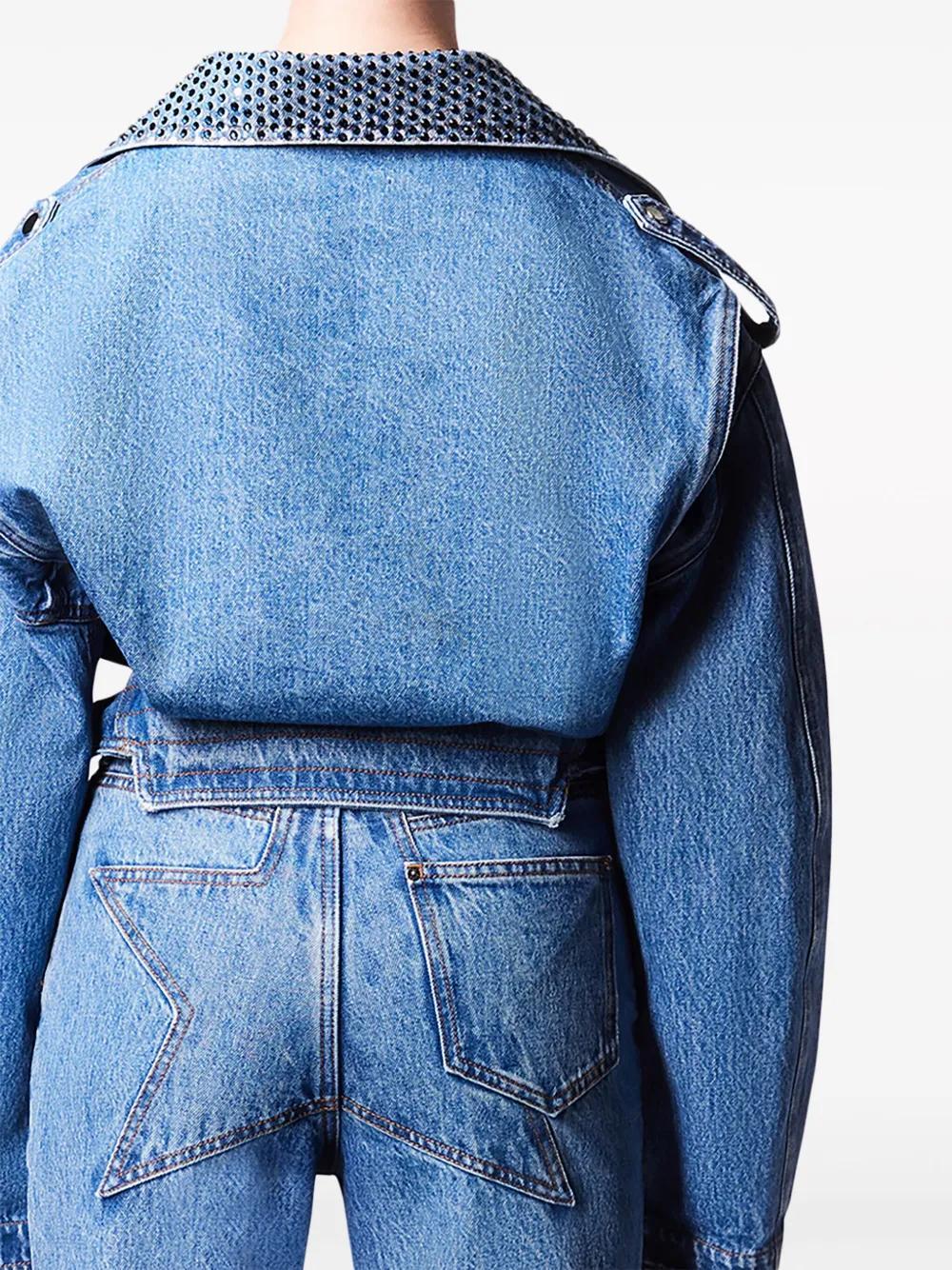crystal-embellished denim jacket Product Image