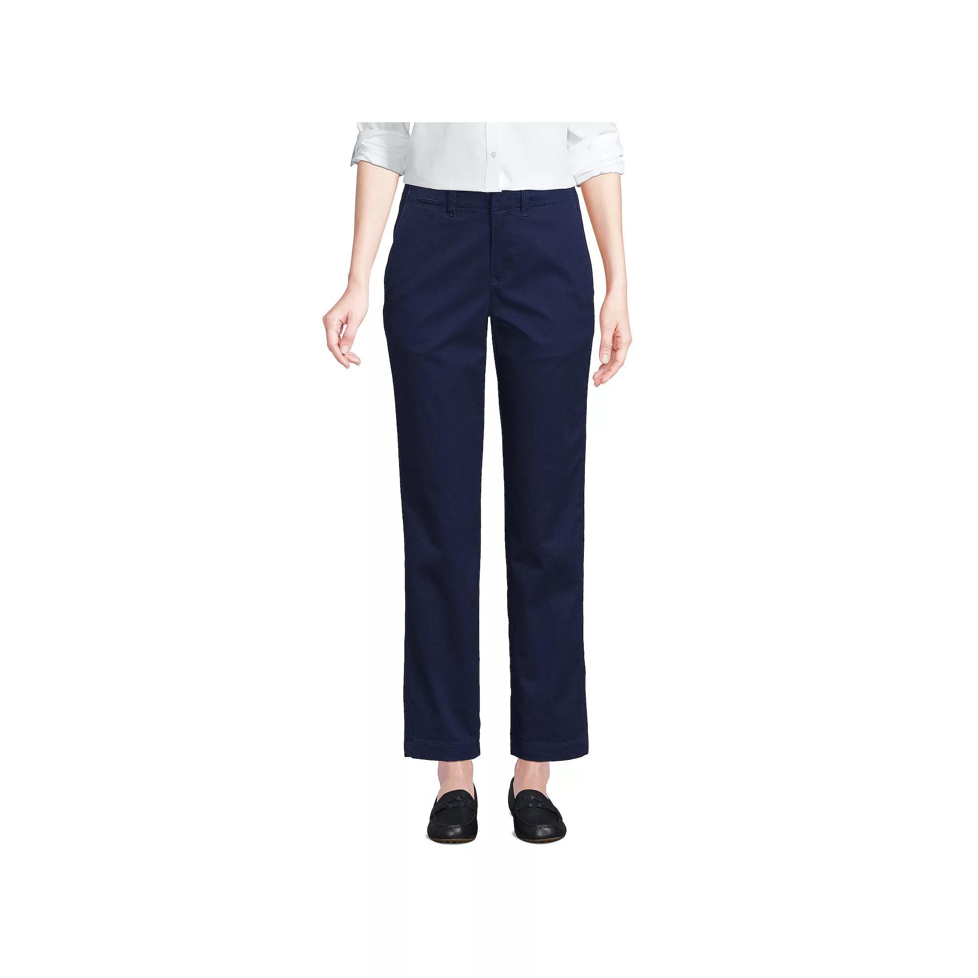 Petite Lands' End Mid Rise Classic Straight Leg Chino Ankle Pants, Women's, Size: 16 Petite, Desert Product Image