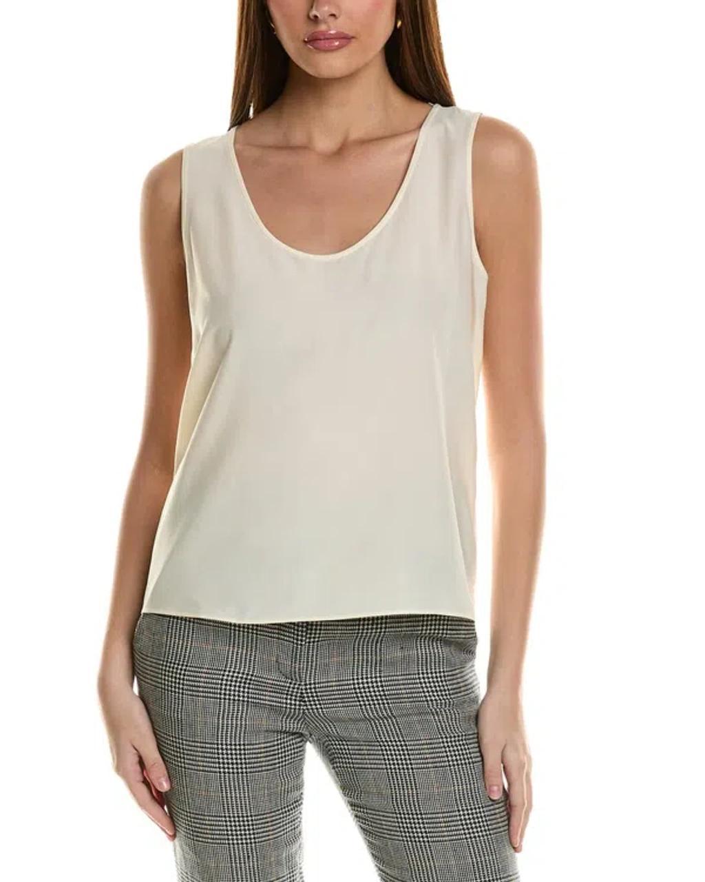 ST JOHN Liquid Satin Tank Top In White Product Image