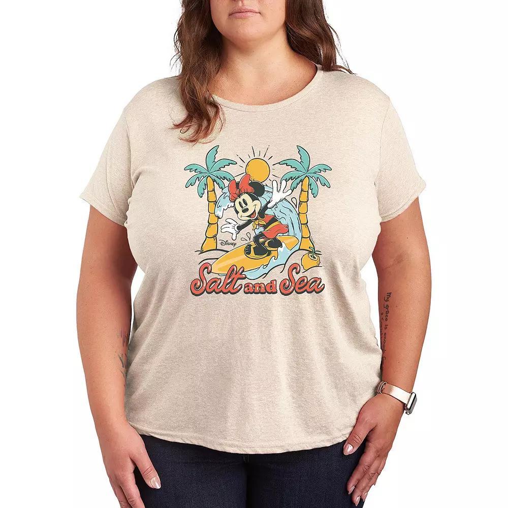 Disneys Minnie Mouse Plus Salt Sea Graphic Tee, Womens Product Image