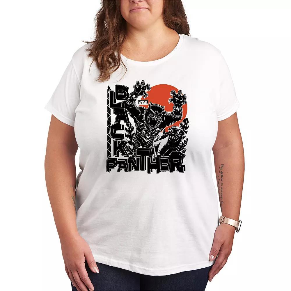 Plus Size Black Panther Linocut Graphic Tee, Womens Product Image