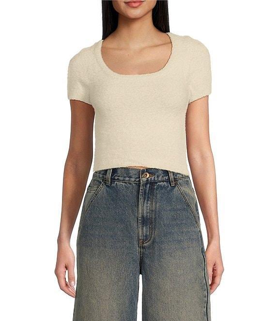 C&V Chelsea & Violet Short Sleeve Eyelash Sweater Product Image