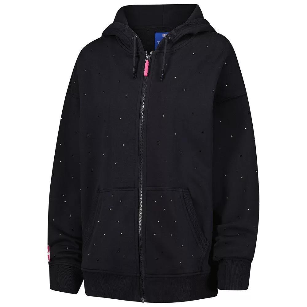 Women's Terez Black New Orleans Pelicans Allover Gemstone Full-Zip Hoodie, Size: Medium Product Image