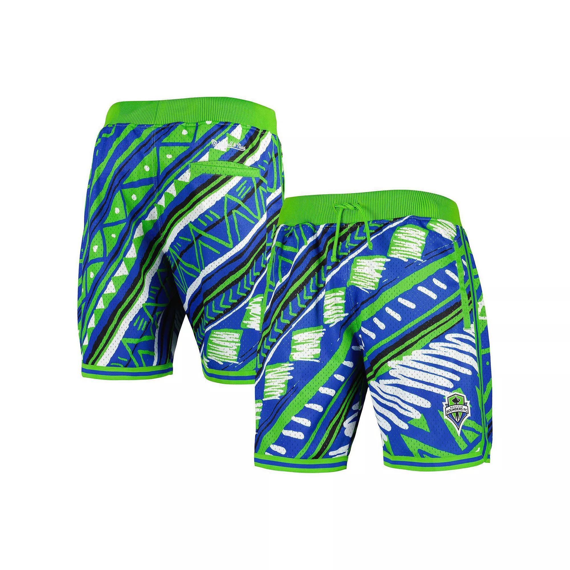 Men's Mitchell & Ness Blue Seattle Sounders FC Tribal Fashion Shorts, Size: Medium Product Image
