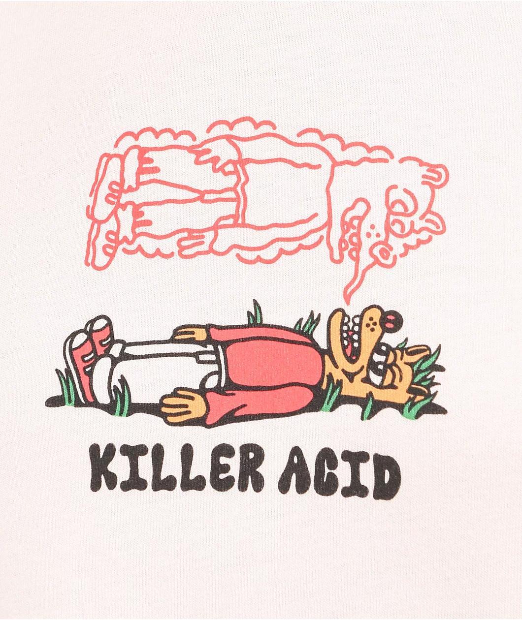 Killer Acid Touch Grass Peach Long Sleeve T-Shirt Product Image
