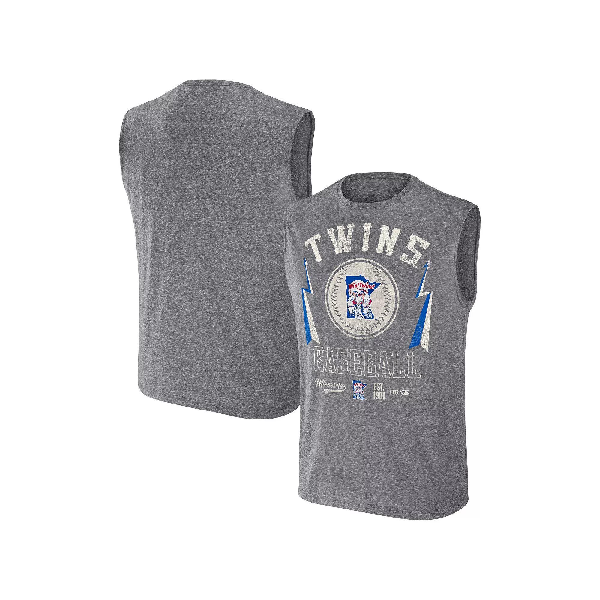 Men's Darius Rucker Collection by Fanatics Charcoal Minnesota Twins Muscle Tank Top, Size: Medium Product Image