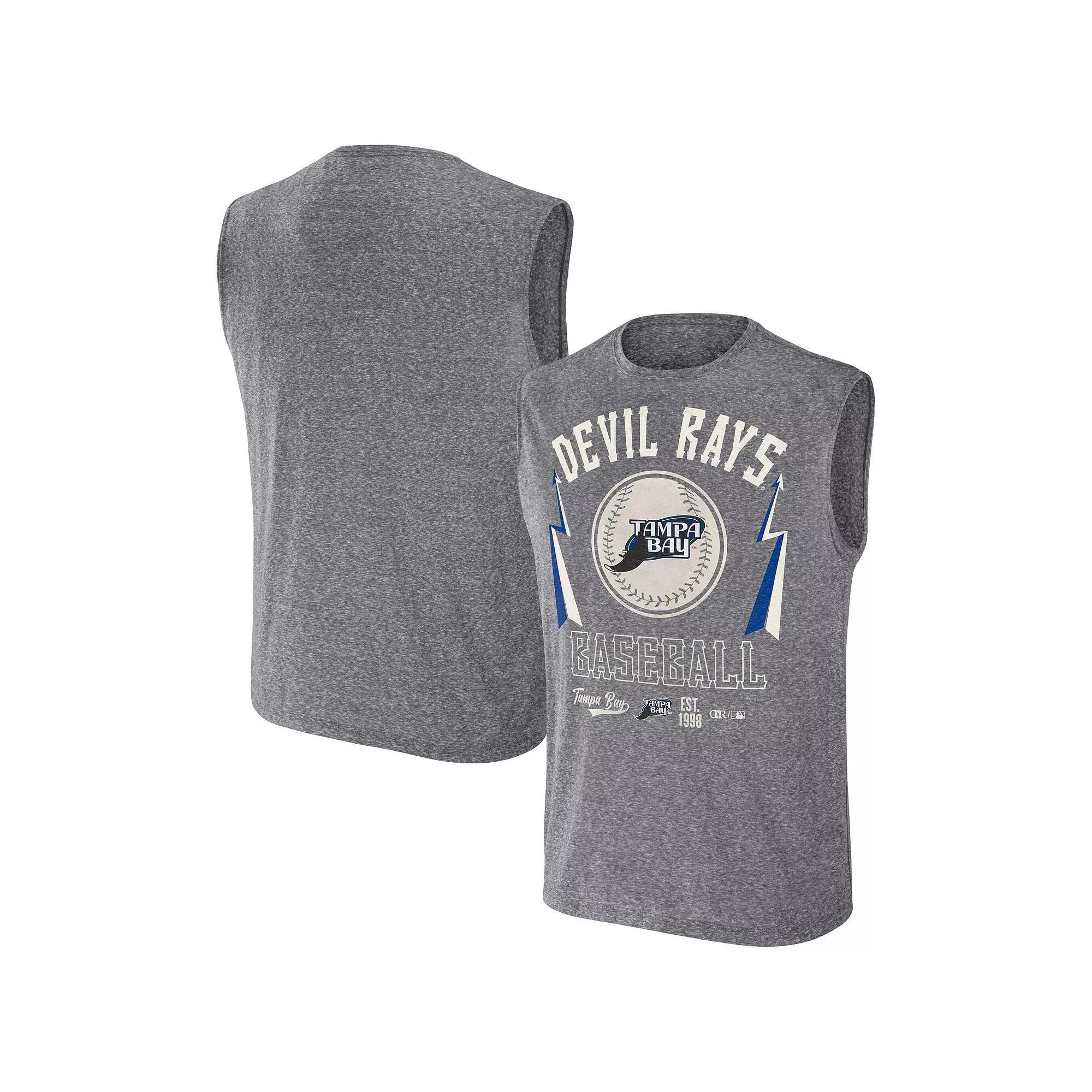 Men's Darius Rucker Collection by Fanatics Charcoal Tampa Bay Rays Relaxed-Fit Muscle Tank Top, Size: Small Product Image