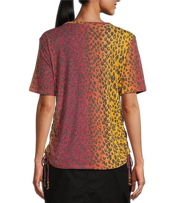 Westbound Short Sleeve Crew Neck Ruched Tee Product Image
