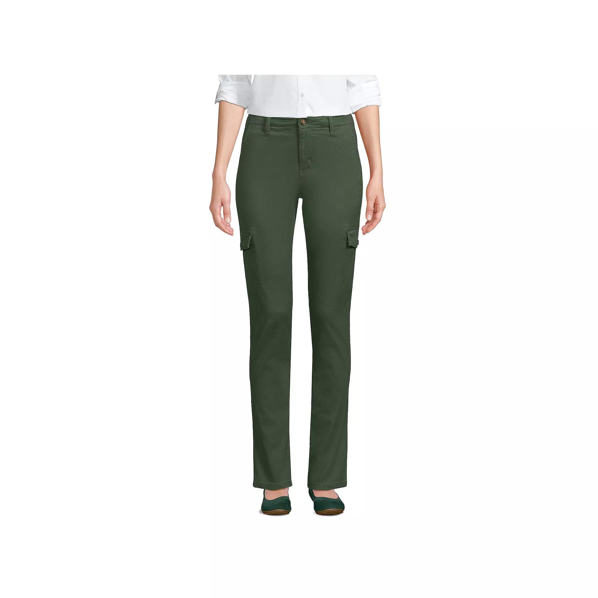Womens Lands End Mid Rise Slim Cargo Chino Pants Product Image