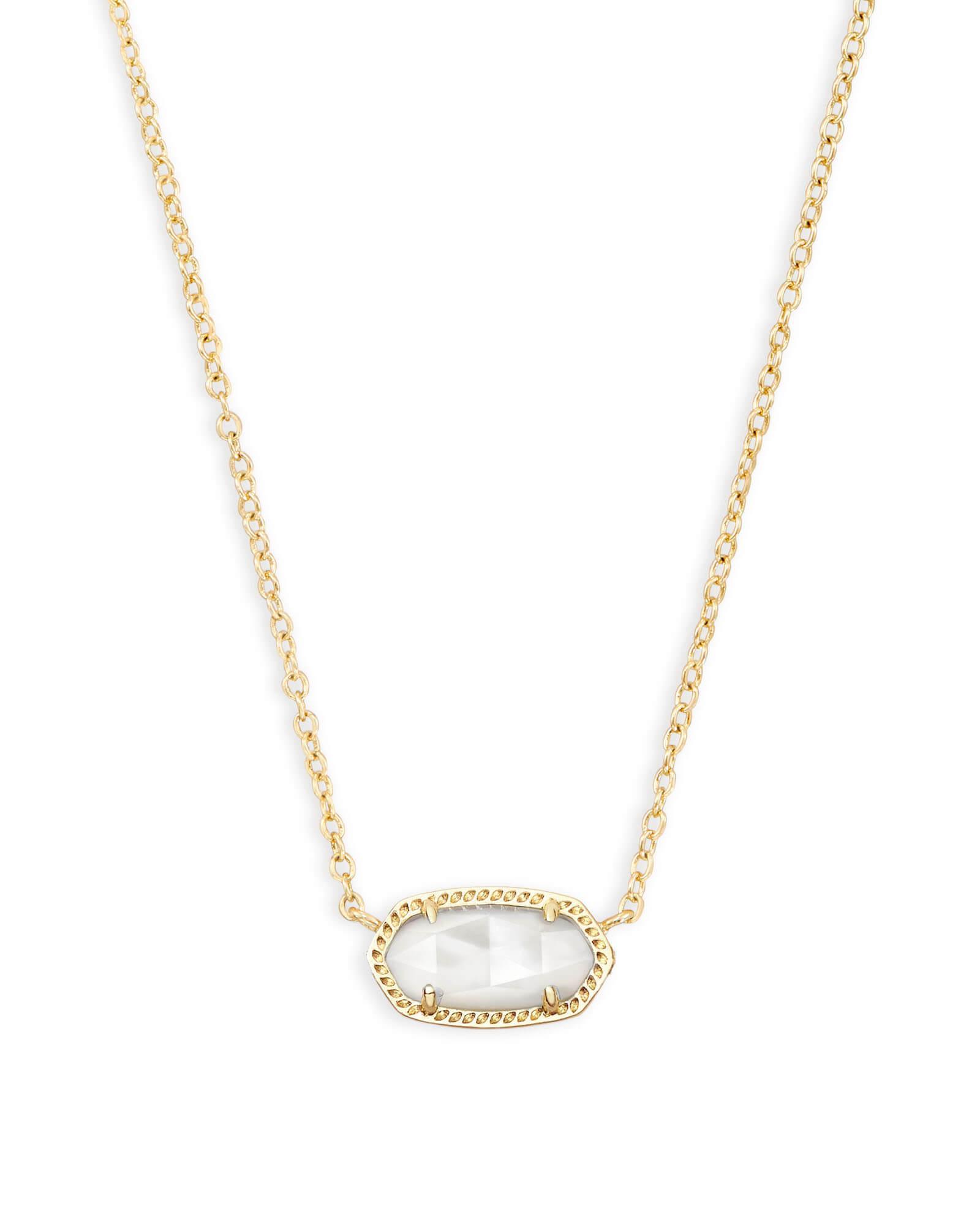 Kendra Scott Elisa Rose Gold Pendant Necklace in Iridescent | Drusy Product Image