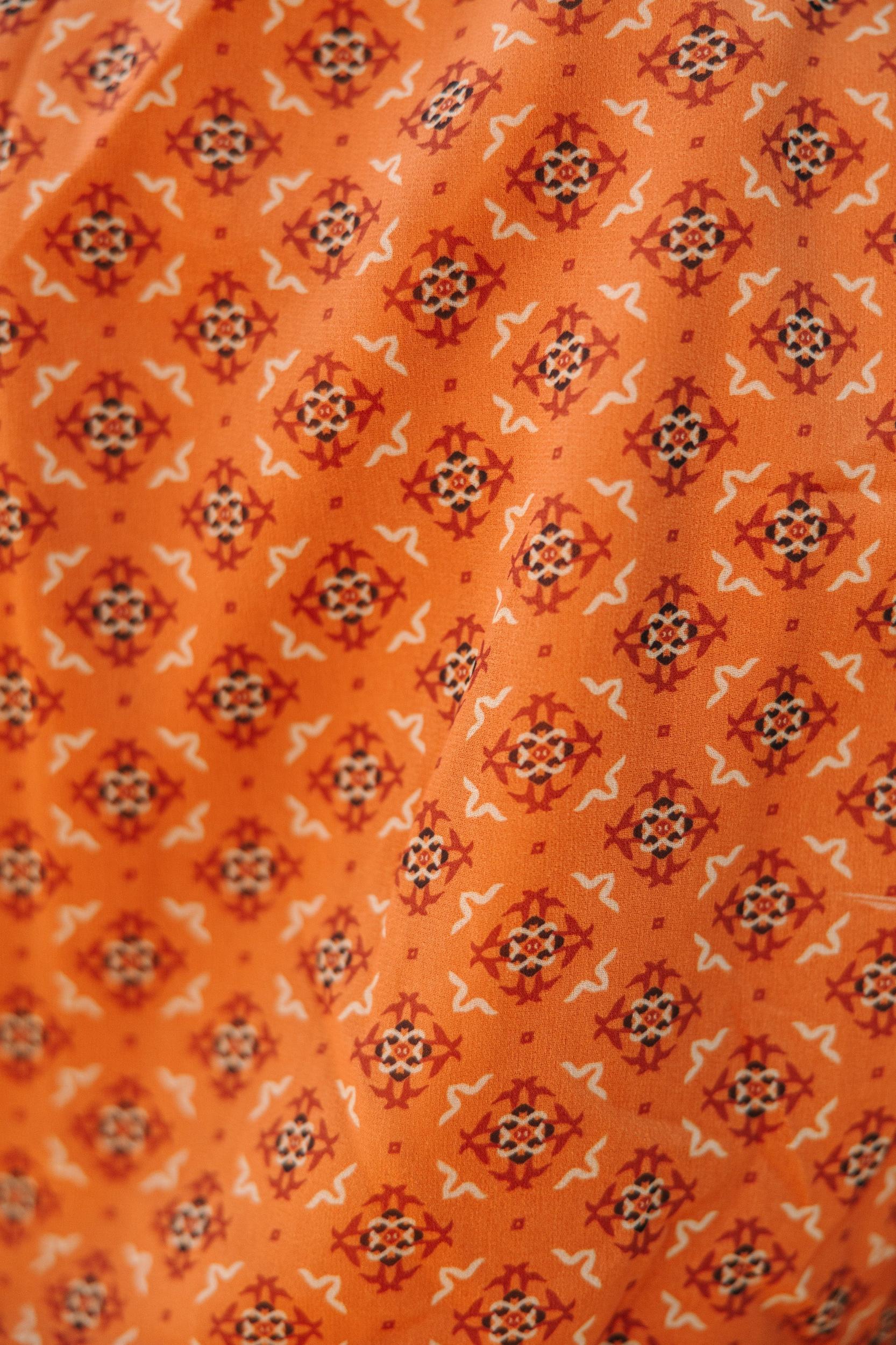 Come Forward Rust Orange Medallion Print Maxi Dress Female Product Image