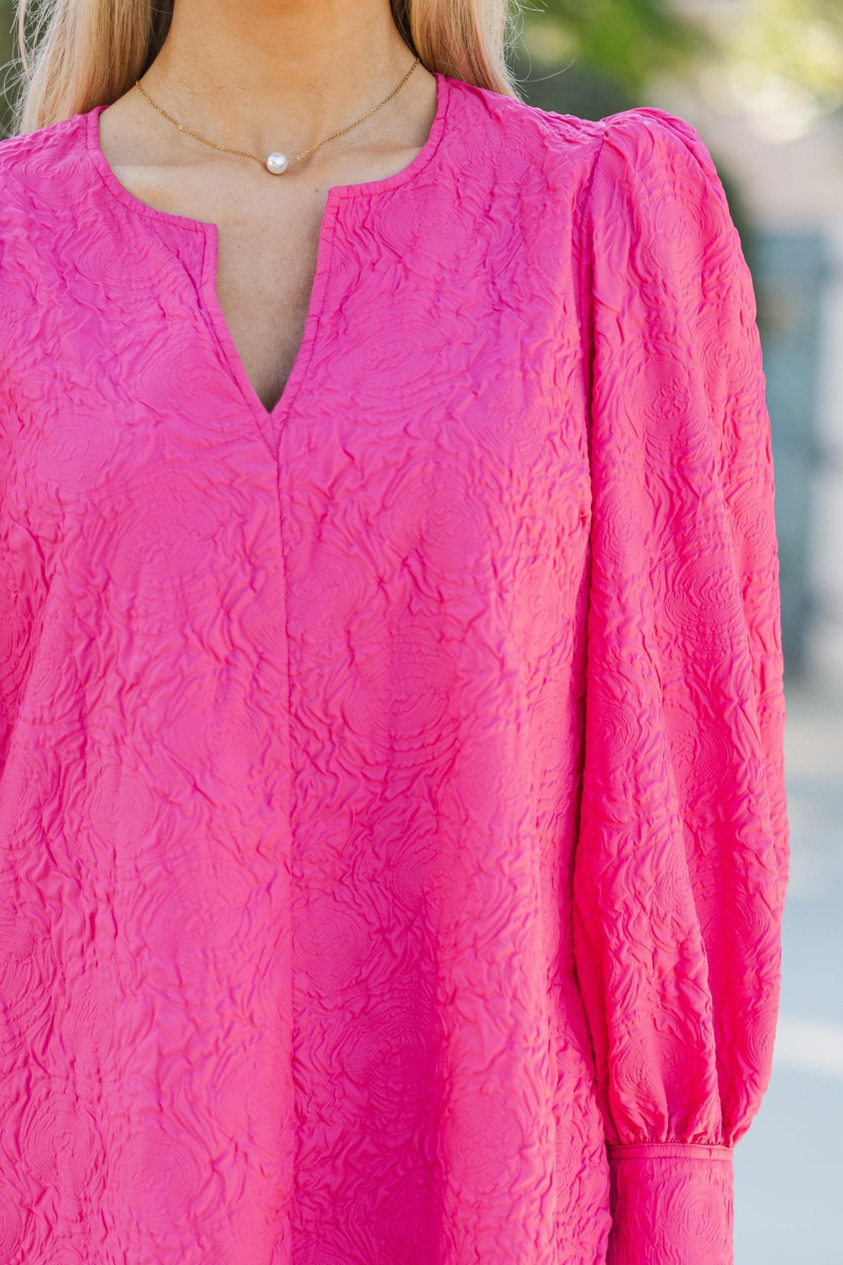 At A Glance Fuchsia Textured Dress Female Product Image