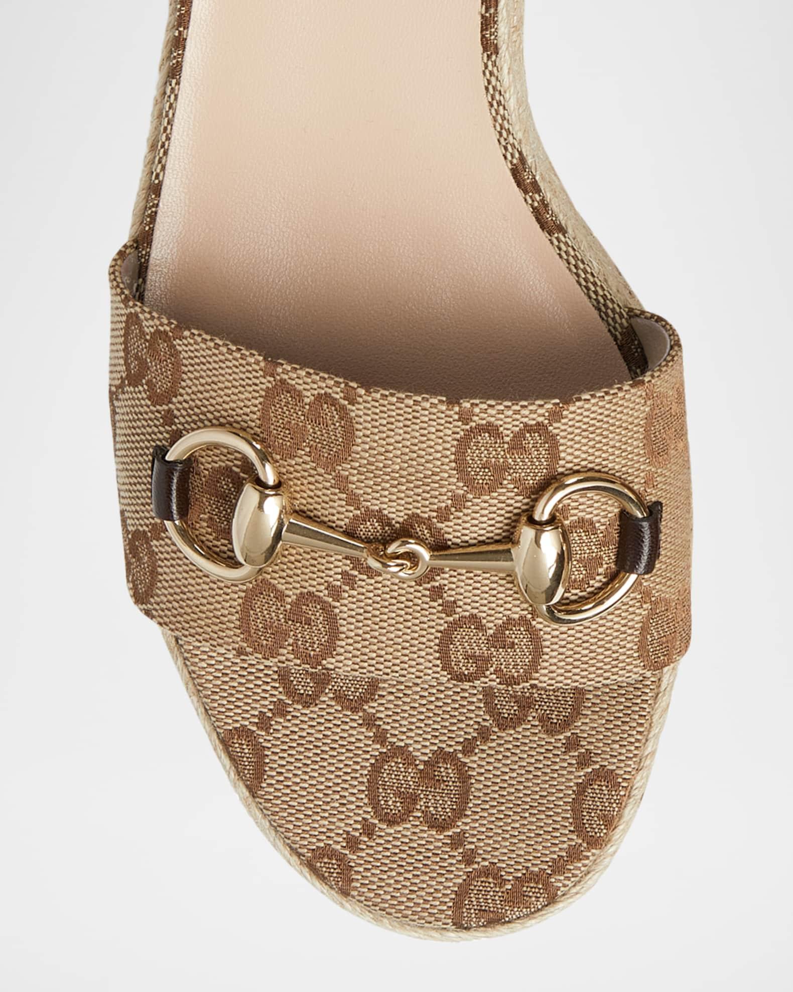 Lady Horsebit GG Platform Espadrille Sandals  Product Image