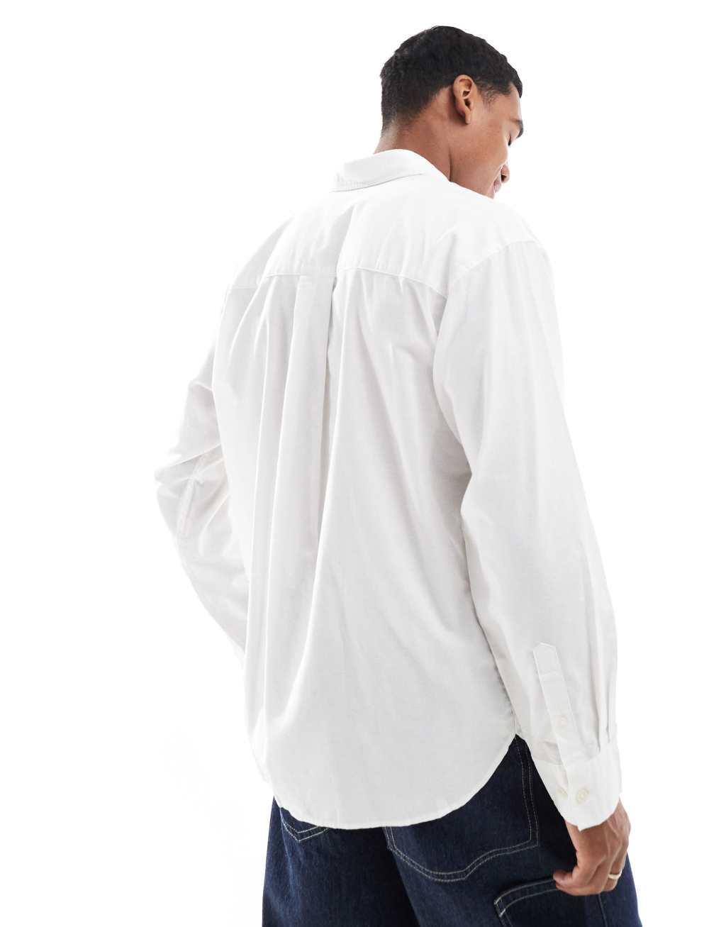 Jack & Jones oversized oxford shirt in white Product Image