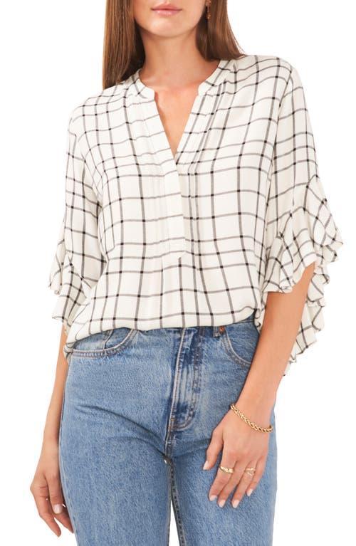 Vince Camuto Pin Tuck Ruffle Sleeve Blouse (Rich ) Women's Clothing Product Image