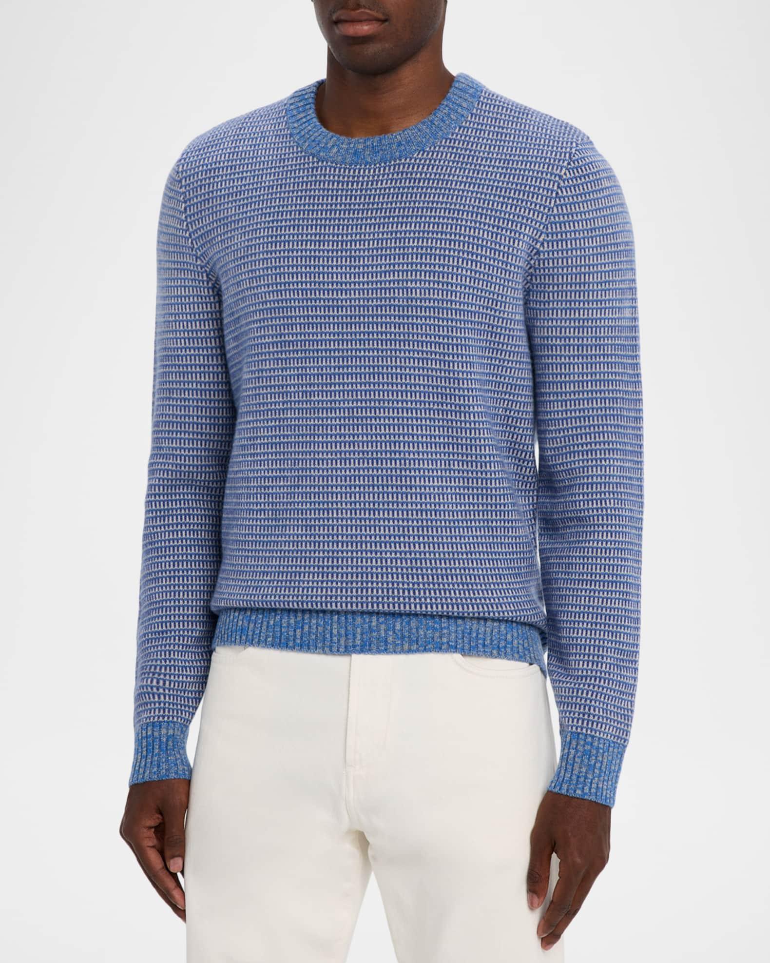 Men's Wool and Cashmere Melange Textured Crewneck Sweater Product Image