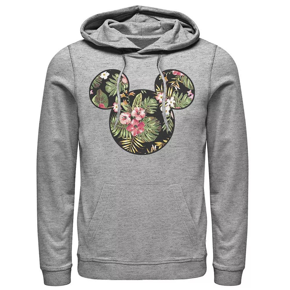 Disney's Mickey & Friends Mickey Mouse Men's Tropical Fill Hoodie, Size: Medium, Athletic Grey Product Image