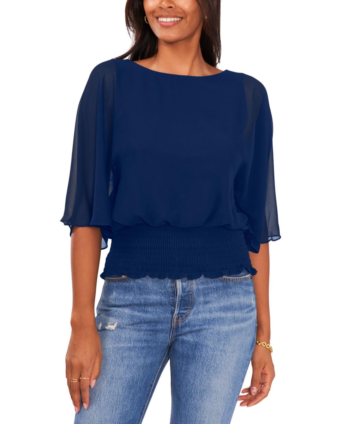 Sam & Jess Womens Smocked-Waist Top Product Image