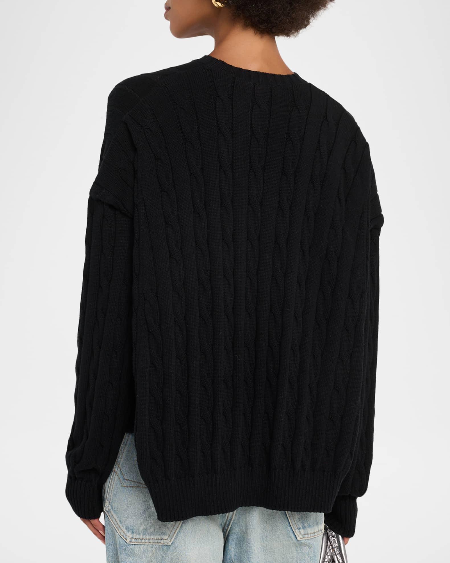 Cable-Knit Crewneck Sweater Product Image