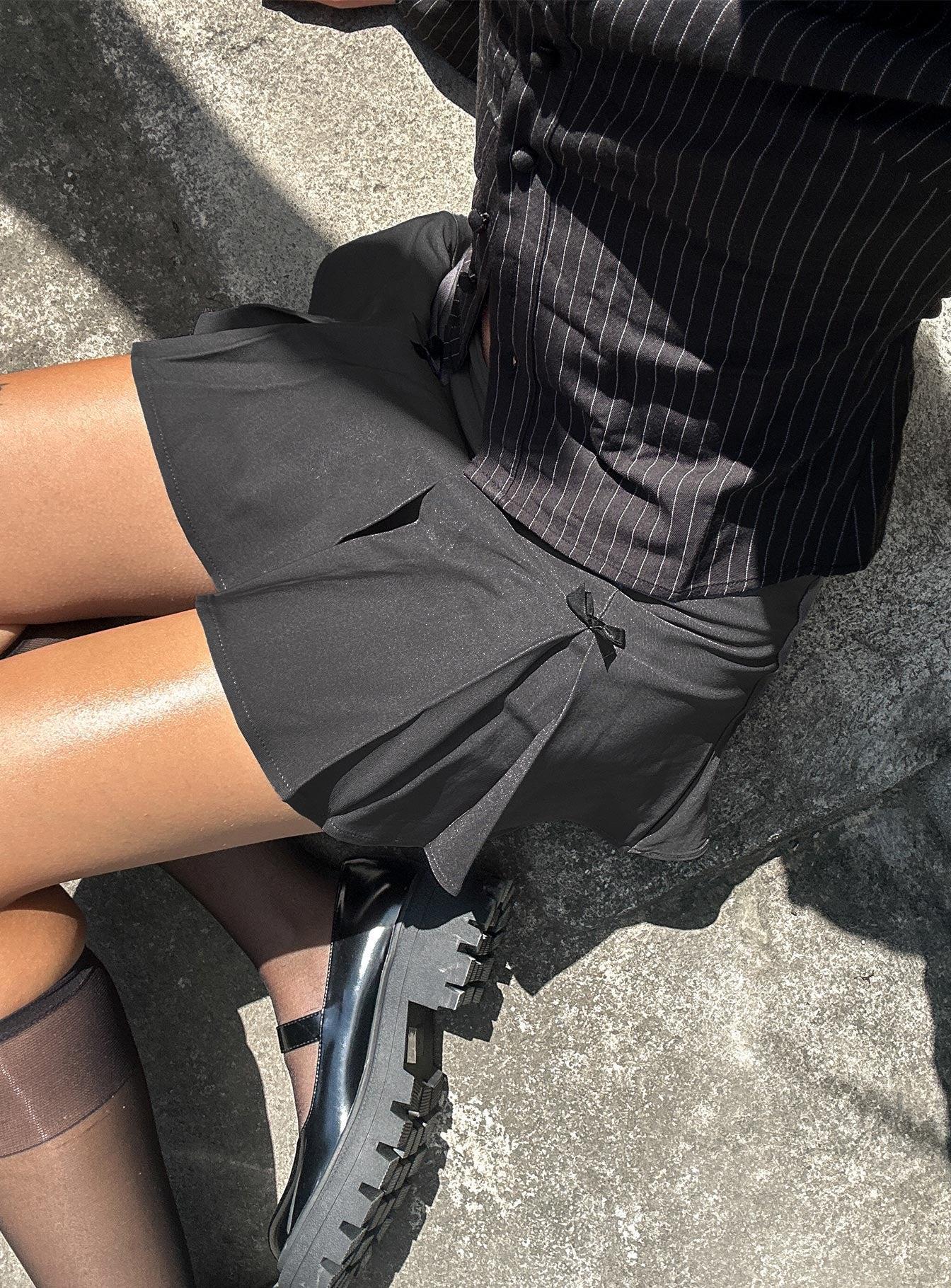 Little Bow Peep Mini Skirt Grey Product Image