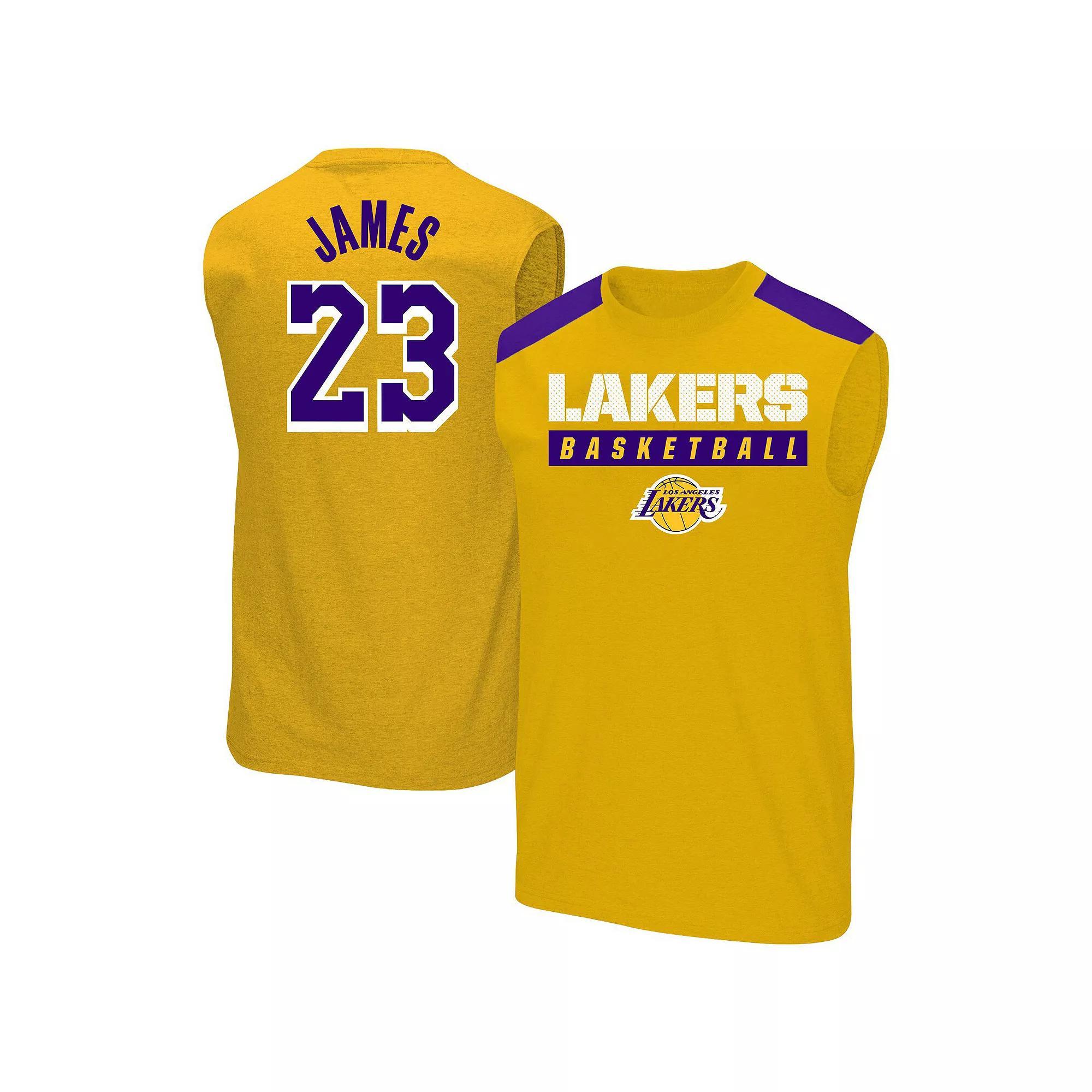 Men's Profile LeBron James Gold Los Angeles Lakers Big & Tall Player Muscle Tank, Size: 4XLT Product Image