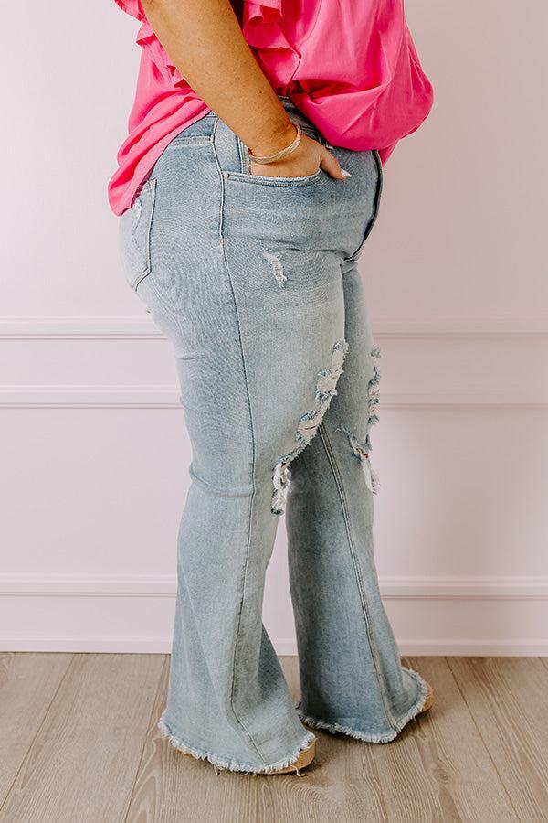 Risen The Aubree High Waist Distressed Flare Curves Product Image