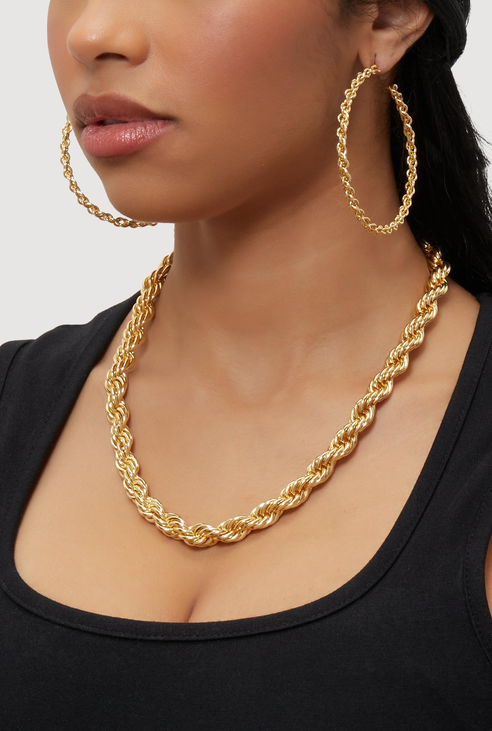 Faux Pearl Rhinestone Beaded Layered Necklace with Drop Earrings Male Product Image