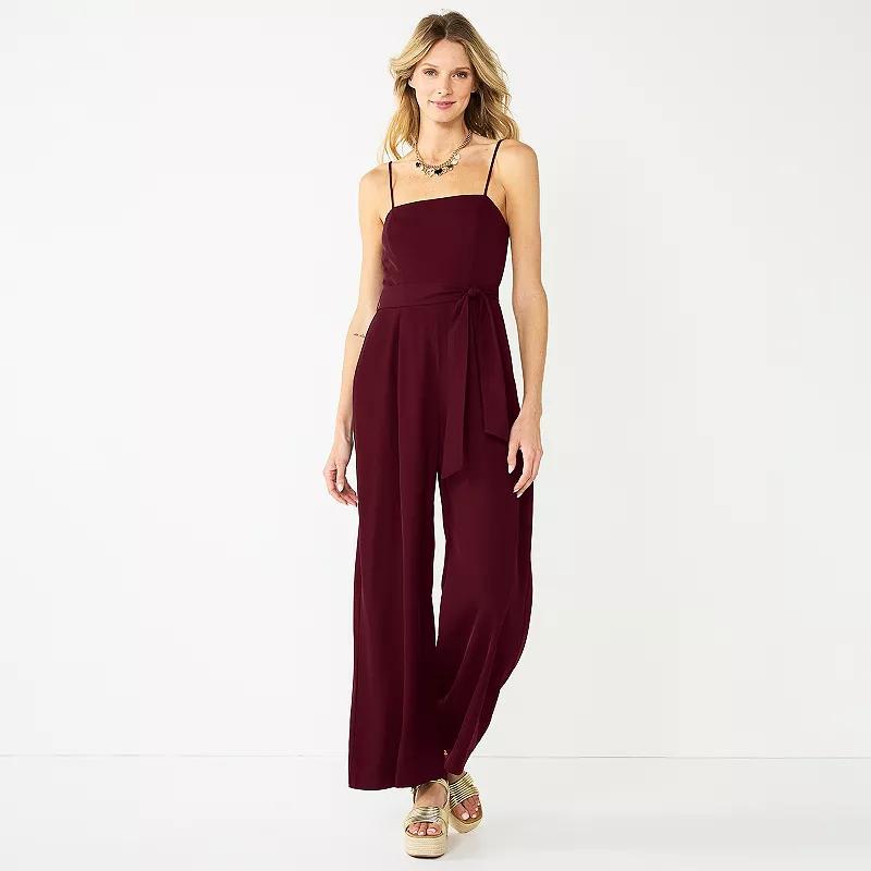 Women's Nine West Wide-Leg Jumpsuit, Size: Small, Mineral Black Product Image