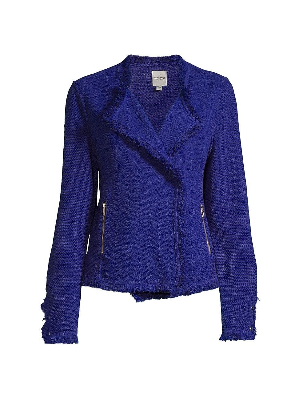 Nic+Zoe Plus Fringe Mix Knit Jacket Product Image
