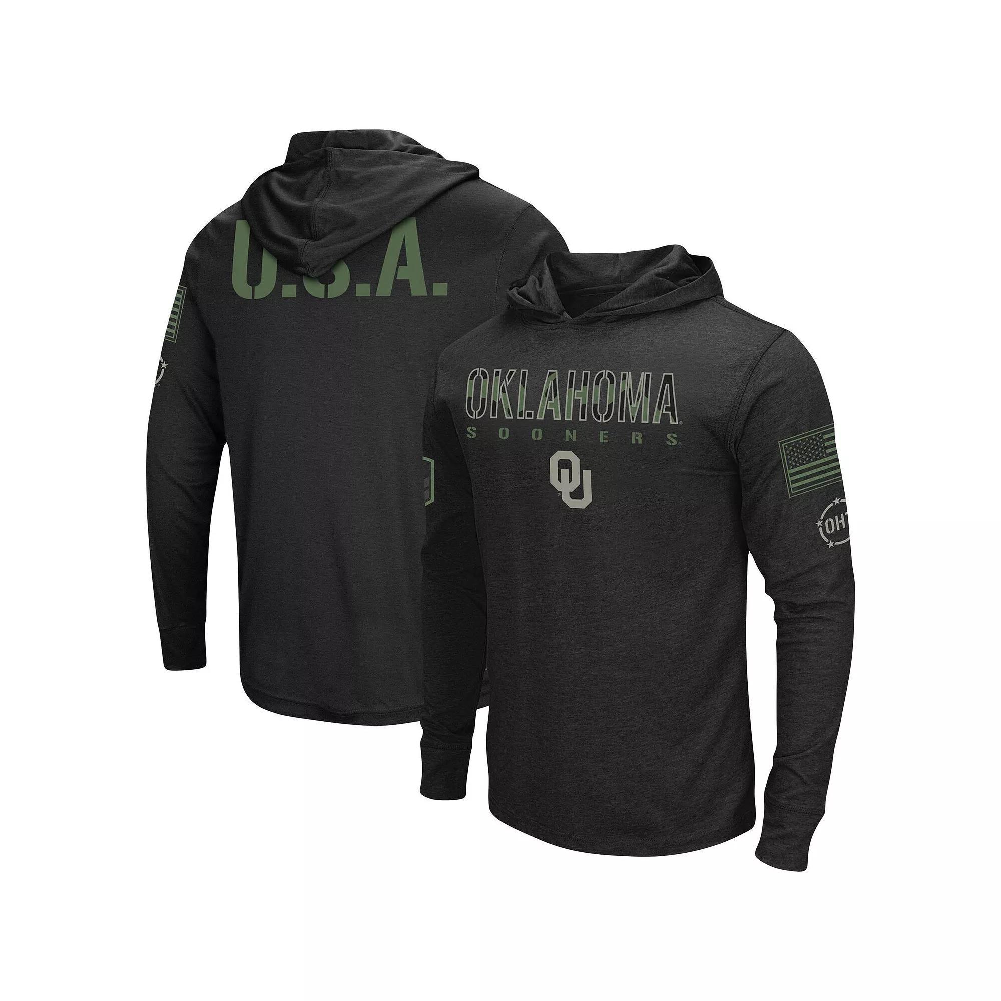 Mens Colosseum Oklahoma Sooners OHT Military Appreciation Hoodie Long Sleeve T-Shirt Product Image