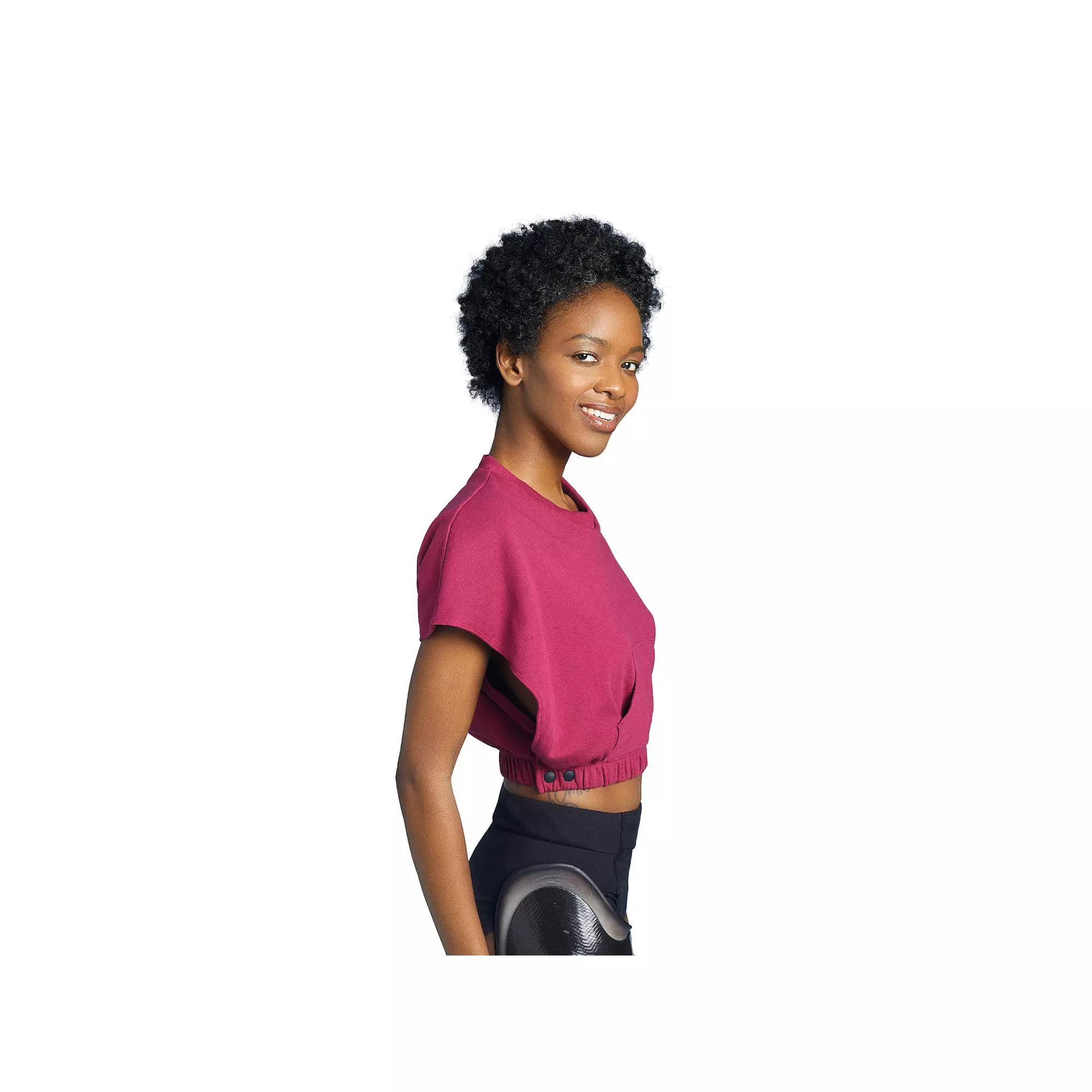 Slick Chicks Adaptive Accessible V Neck Crop Top, Womens Purple Product Image