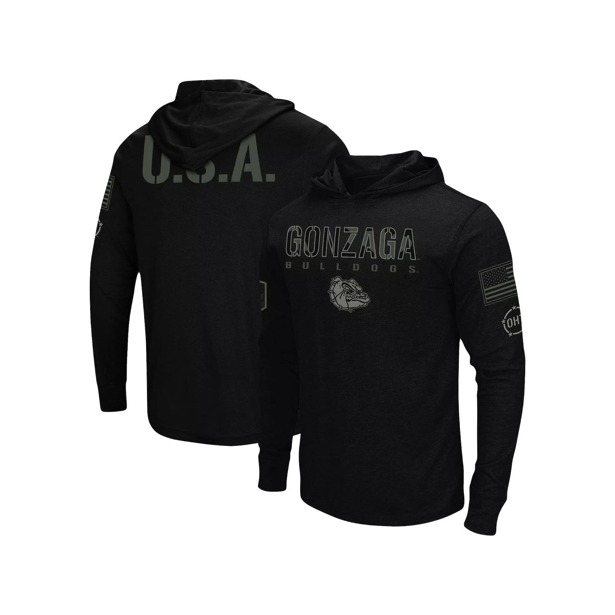 Men's Colosseum Black Gonzaga Bulldogs OHT Military Appreciation Hoodie Long Sleeve T-Shirt, Size: Medium, Zag Black Product Image