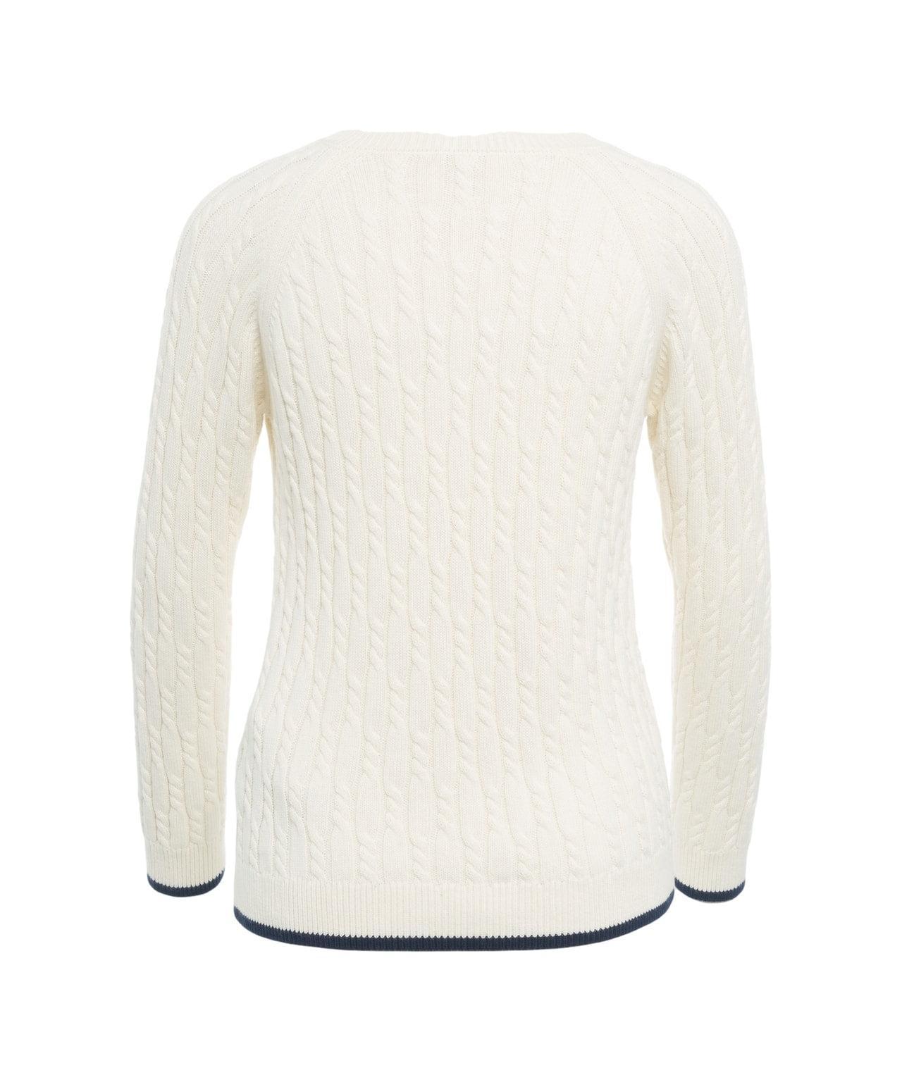 Cable knit sweater with logo embroidery Product Image