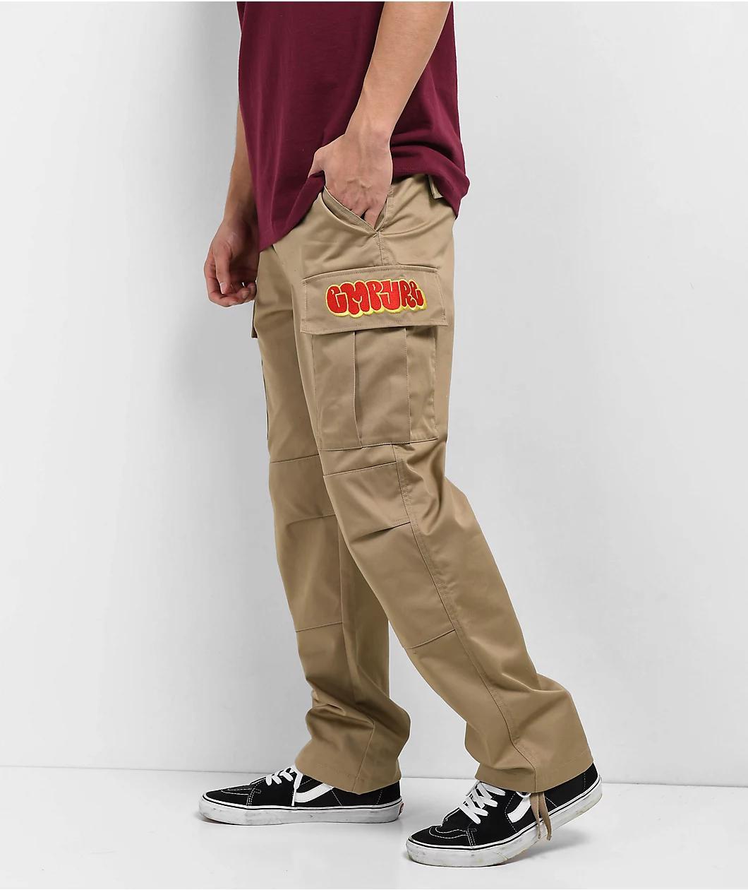 Empyre Bubble Logo Khaki Cargo Skate Pants Product Image